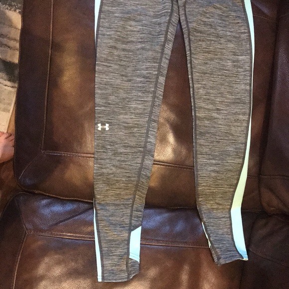 Under Armour adult small pull on leggings gray and mint color excellent conditio - Picture 8 of 10